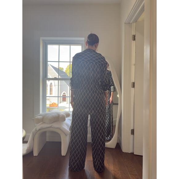 Shona Joy Silk Resort Collection Contrast Relaxed Shirt + Pants Set (Size 2/4) - Picture 5 of 12